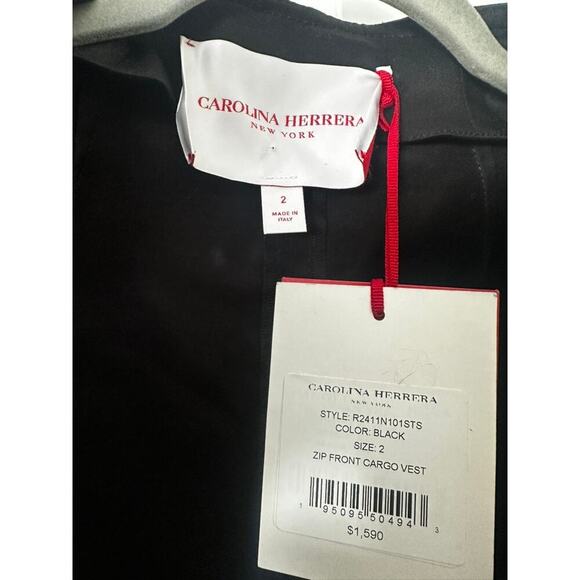 Carolina Herrera Zip-up Cropped Cargo Vest - Picture 3 of 10